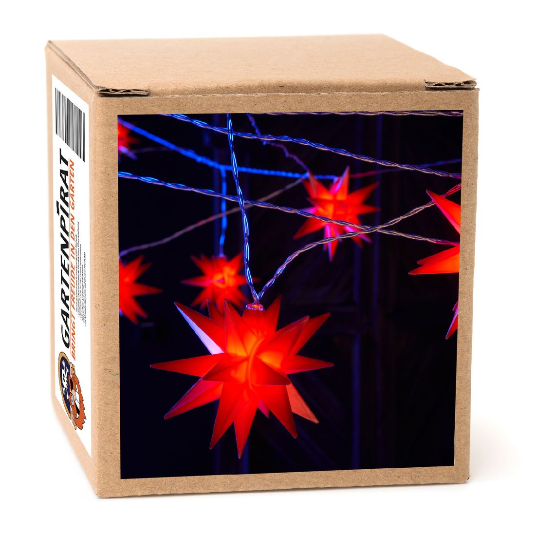 Lichterkette mit weißen LED-Sternen warmweißes Licht für innen und außen