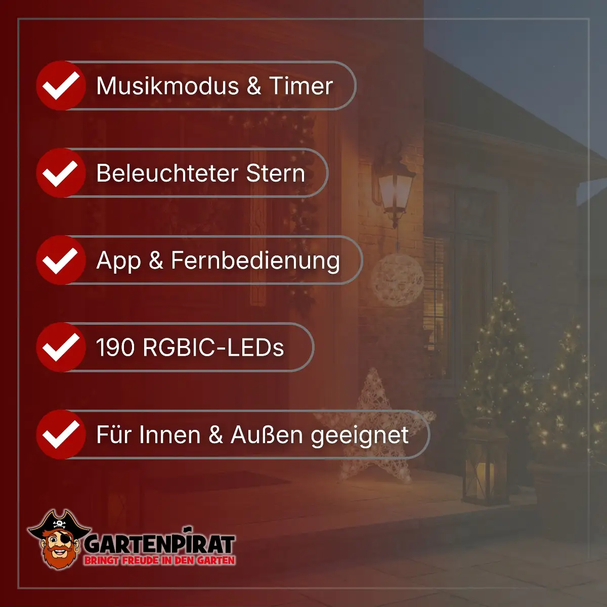 Weihnachtsbaum für Innen & Außen - Garten, Terrasse & Eingangsbereich