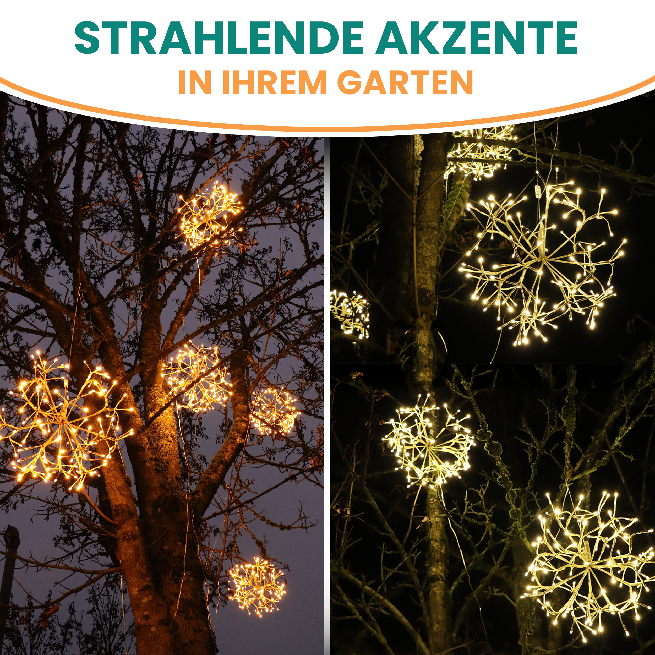 Weihnachtsdekoration Goldstern 45cm 1 Stück mit 120 LED warmweiß Timer-Funktion LED-Weihnachtsstern