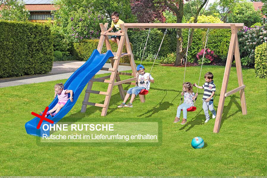 Schaukelgerüst Modell 4.2 mit Doppelschaukel für Kinder mit Podest für Rutsche