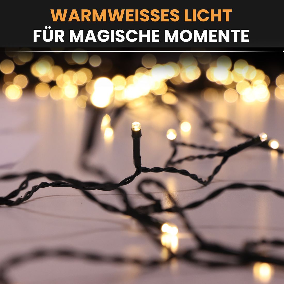 Weihnachtsbaum-Lichterkette mit Ring für Weihnachtsbäume warmweiß Timer-Funktion | 480 LED 2 bis 2,7 m