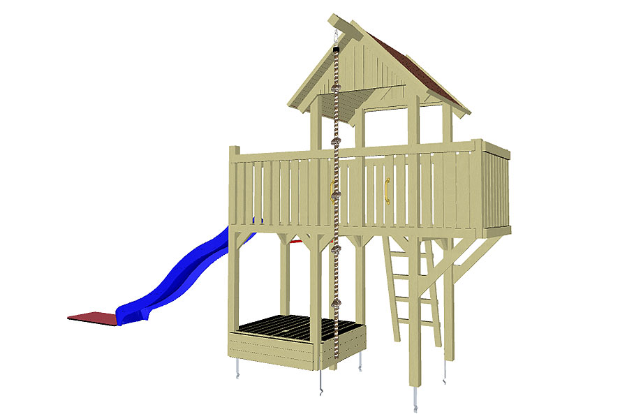 Spielturm Prinzessin mit Rutsche Turnreck und Sandkasten