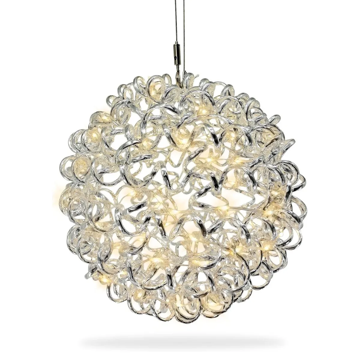 3D Drahtkugel Aluminium Ø 40 cm mit 200 LED warmweiß Timer-Funktion IP44