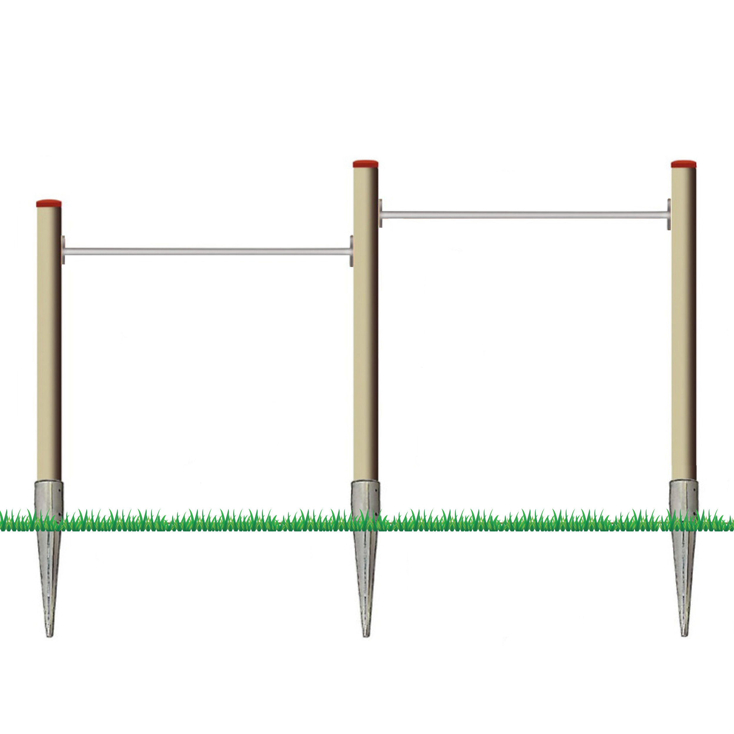 Turnreck aus Lärchenholz ⌀ 12 cm mit Edelstahl-Reckstange und Einschlaghülsen