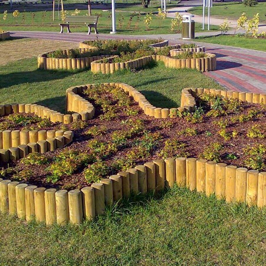 Palisaden Ø 10 cm aus kesseldruckimprägniertem Holz Palisade zur Beetumrandung Beeteinfassung