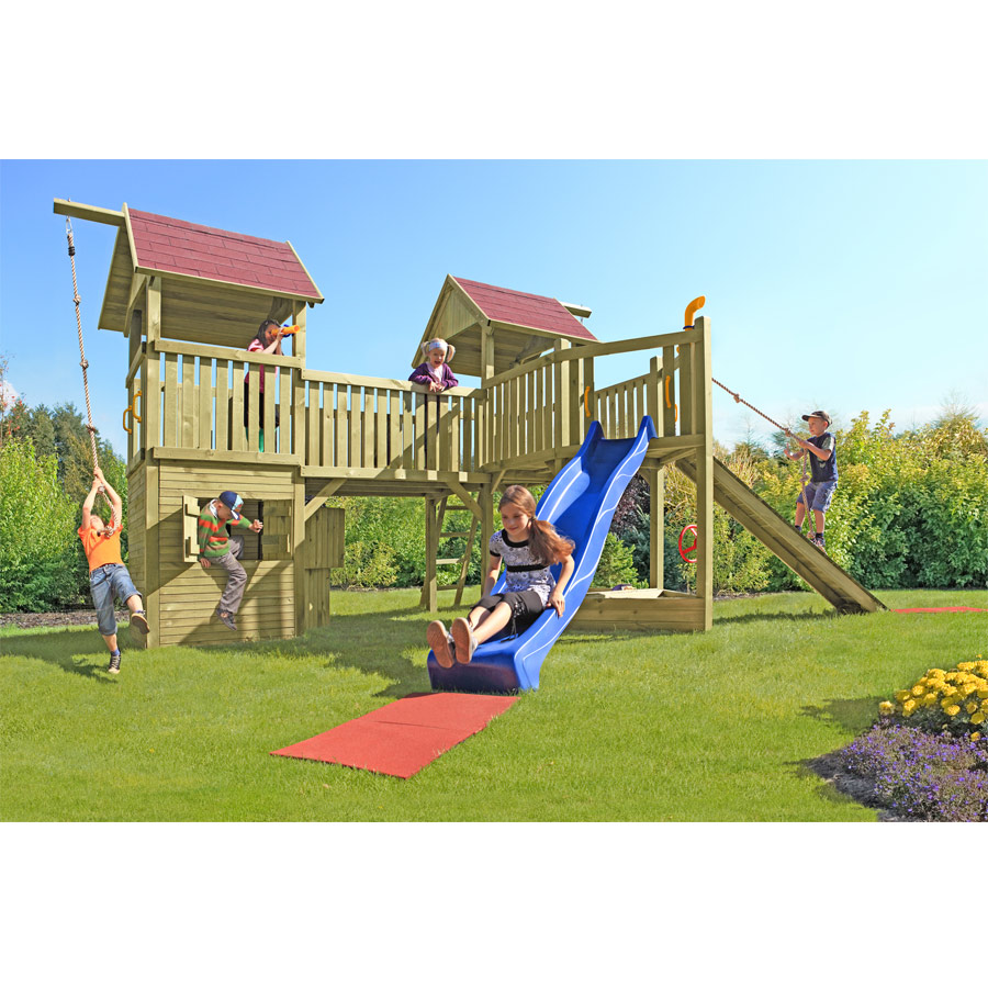 Piratenrepublik - Spielanlage mit zwei Spieltürme Piratenschiff und Rutsche