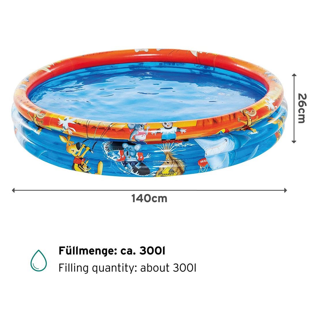 Planschbecken Down Under Kinder Pool aufblasbar Outdoor Kleinkind Baby Becken