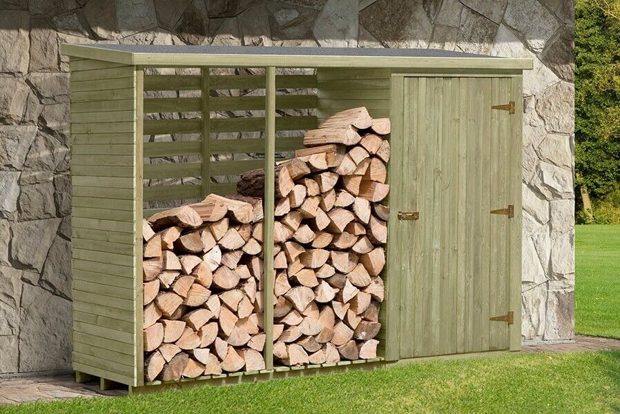 Kaminholzregal 280x100x200 cm mit Rückwand für 2,8 m³ Brennholz