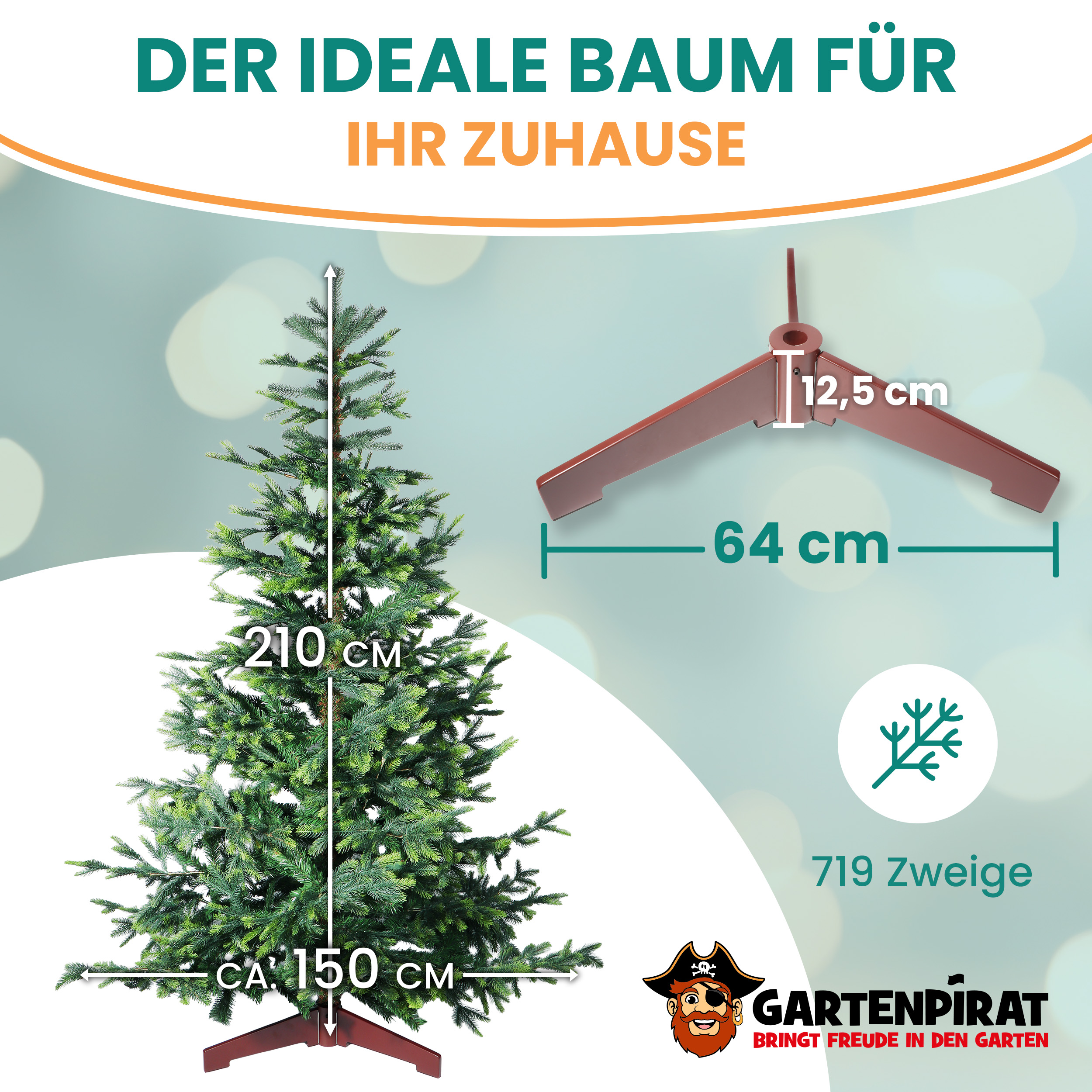 BonTree Fichte künstlicher Weihnachtsbaum ohne LED Christbaum Komfort Set