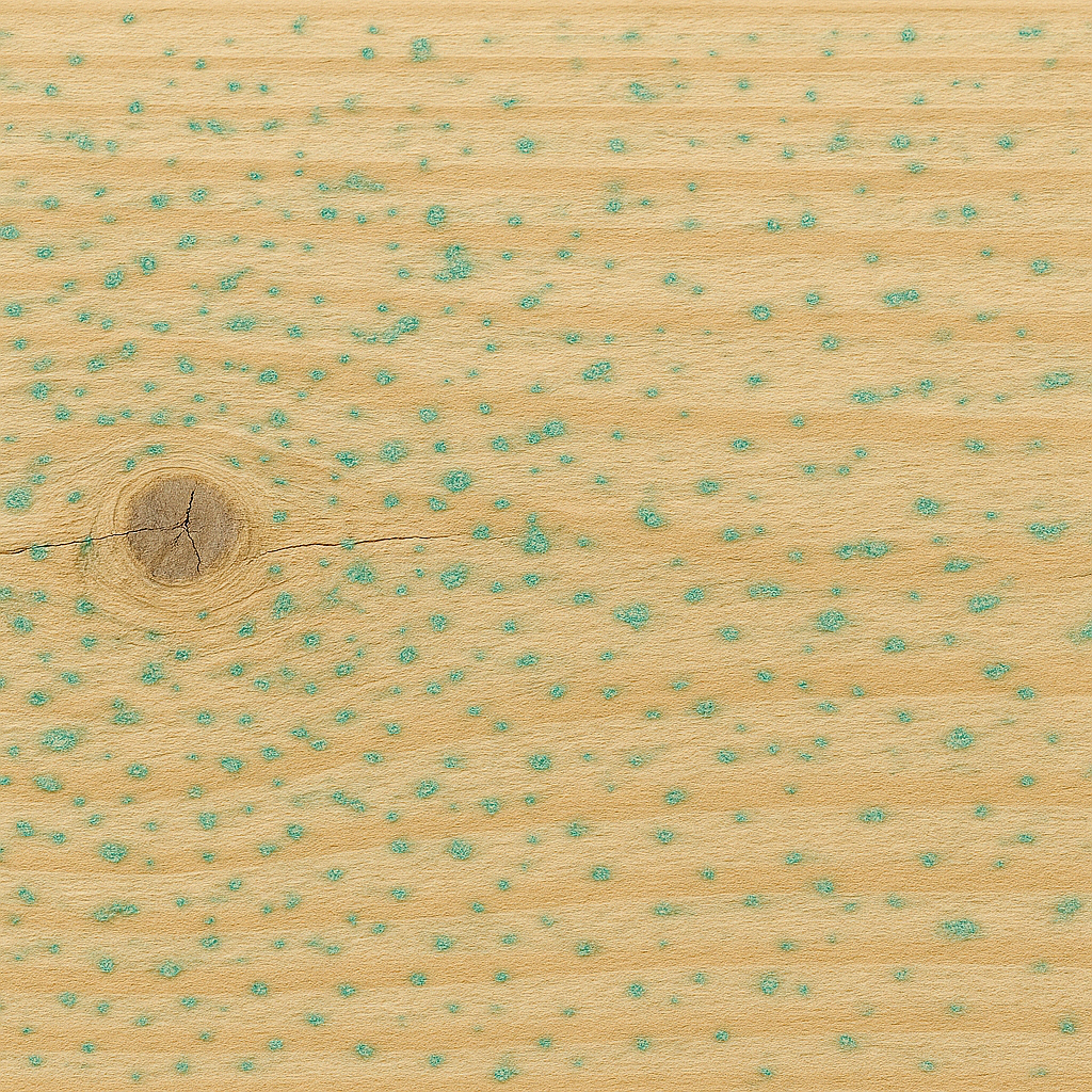 KI generiert Holz Grüne Flecken und Imprägnierung