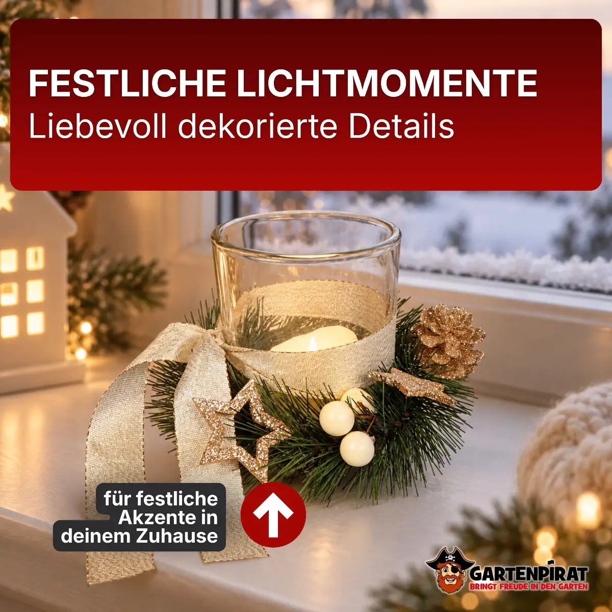 Glas-Teelichthalter für innen
