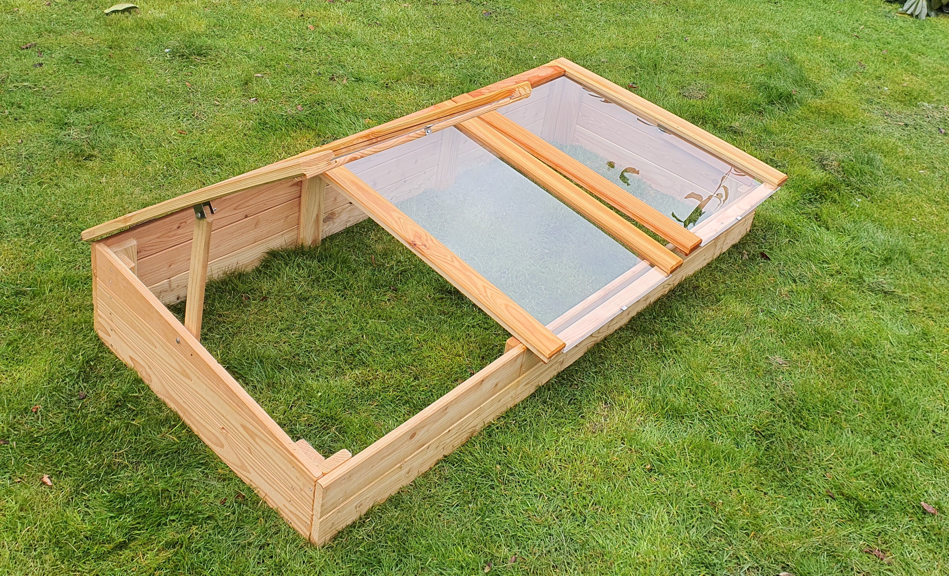 Frühbeet Kräuterbeet 180x80x21/30 cm aus Lärchenholz passend für Hochbeete