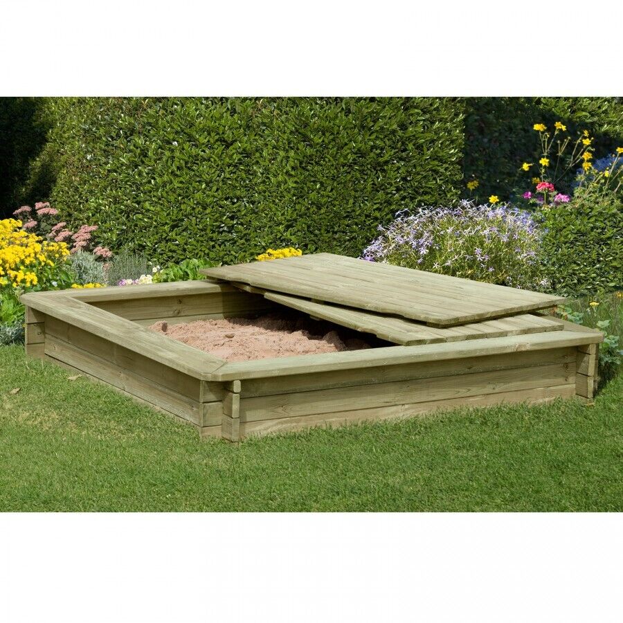 Sandkasten aus Holz imprägniert Aufbau mit Stecksystem