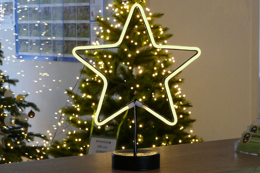 Stern mit Ständer 96 LED Neon-Lichtband batteriebetrieben Weihnachten