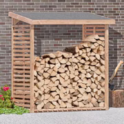 Kaminholzregal Logga Lärche Natur 200 x 75 x 200 cm