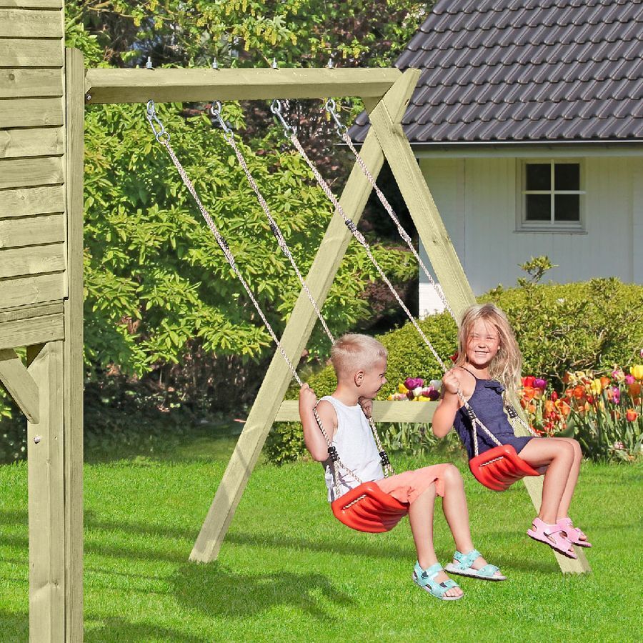 Anbauschaukel Duo 240x190 cm aus Kiefernholz KDI Anbau für Doppelschaukel